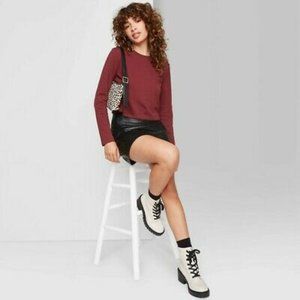 WOMENS LONG SLEEVE TOP, L, RED,NWT,